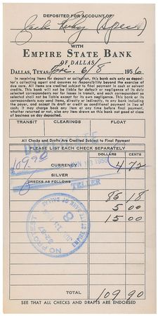 Lot #273 Jack Ruby Signed Document - Image 1