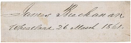 Lot #4 James Buchanan Signature
