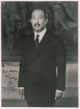 Lot #352 Anwar Sadat Signed Photograph - Image 1