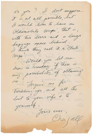 Lot #557 Marc Chagall Handwritten Letter Signed - Image 2