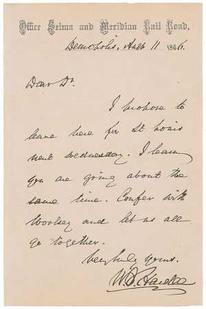 Lot #377 William Joseph Hardee Handwritten Letter Signed - Image 1