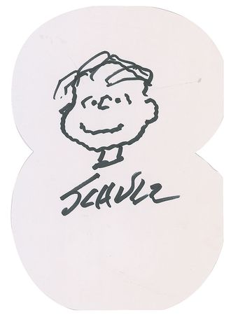 Lot #760 Charles Schulz: Uncommon Linus sketch from the Peanuts creator - Image 1