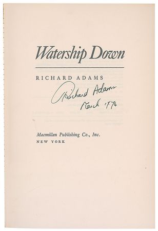 Lot #523 Richard Adams: First edition of Watership Down, the only one we have offered - Image 1