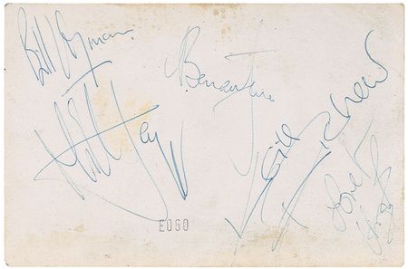 Lot #826 Rolling Stones: Rare fully signed 1960s candid snapshot - Image 1