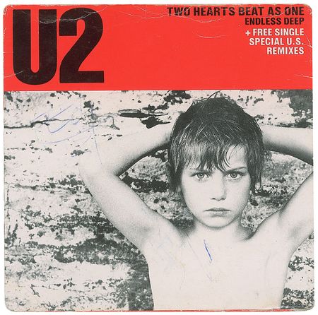 Lot #830 U2 45 RPM Record Sleeve - Image 1