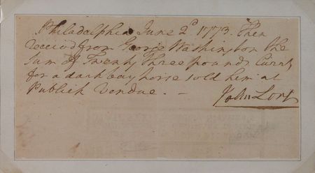 Lot #116 George Washington: Impressive and exceptionally rare receipt signed in full by the soon-to-be Commander-in-Chief - Image 3