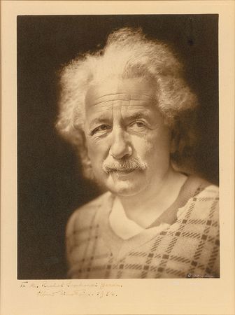Lot #198 Albert Einstein: Penetrating oversized 1935 Einstein portrait - Image 2