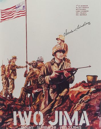 Lot #420 Iwo Jima: Charles W. Lindberg Signed Photographs - Image 2