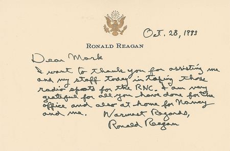 Lot #74 Ronald Reagan Handwritten Letter Signed - Image 1