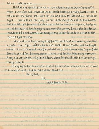 Lot #276 Robert Stroud: The ‘Birdman of Alcatraz’ cures a blind bird and petitions for freedom - Image 2