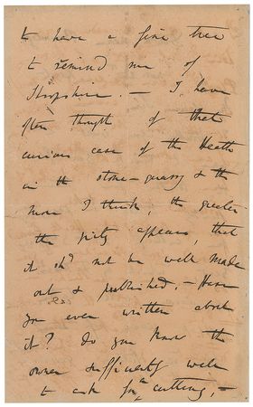 Lot #181 Charles Darwin: “The weeping yew” and “the curious case of the heath in the stone quarry” meet in a magnificent handwritten letter from Darwin to childhood friend and renowned botanist W. A. Leighton - Image 2