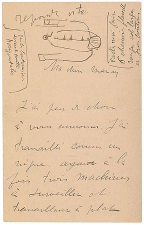 Lot #691 Henri de Toulouse-Lautrec: The iconic Parisian artist addresses his current printing work in a fantastic handwritten letter, immeasurably enhanced with a rare sketch - Image 1