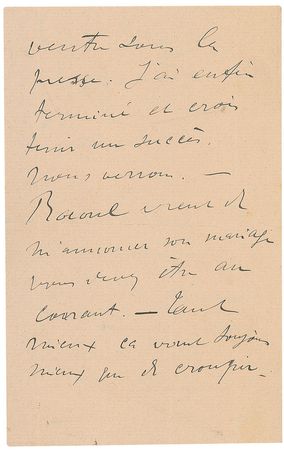 Lot #691 Henri de Toulouse-Lautrec: The iconic Parisian artist addresses his current printing work in a fantastic handwritten letter, immeasurably enhanced with a rare sketch - Image 2