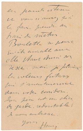 Lot #691 Henri de Toulouse-Lautrec: The iconic Parisian artist addresses his current printing work in a fantastic handwritten letter, immeasurably enhanced with a rare sketch - Image 4