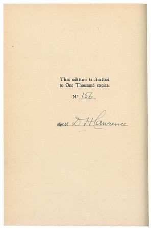 Lot #621 D. H. Lawrence: Stunning private first edition of the 1928 novel that sparked worldwide controversy - Image 1