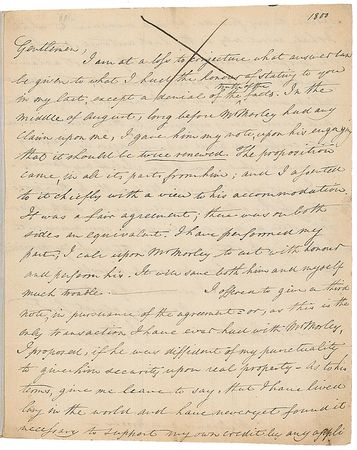 Lot #571 John Singleton Copley: The great American painter defends his part of a financial agreement with a less than scrupulous man - Image 1