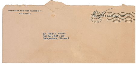 Lot #111 Harry S. Truman: Truman signs a letter on his last full day as vice president - Image 2