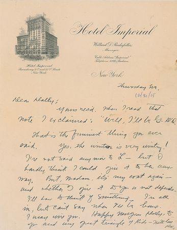 Lot #592 Zane Grey Handwritten Letter Signed - Image 1