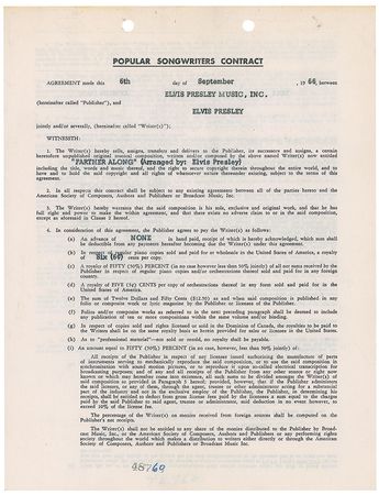 Lot #820 Elvis Presley: The King publishes his arrangement of the Southern Gospel standard - Image 1