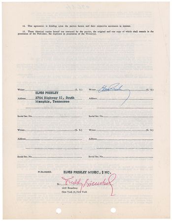 Lot #820 Elvis Presley: The King publishes his arrangement of the Southern Gospel standard - Image 2