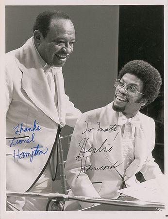 Lot #858 Lionel Hampton and Herbie Hancock Signed Photograph - Image 1