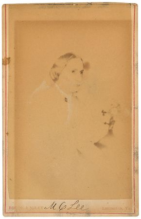 Lot #380 Robert E. and Mary Custis Lee: The famed ?floppy tie? portrait, with a companion image of his wife - Image 1