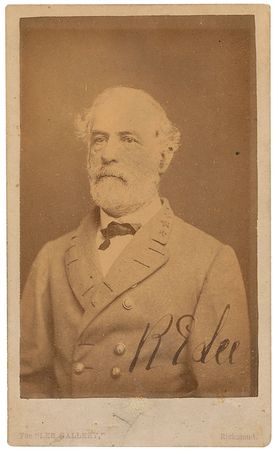 Lot #380 Robert E. and Mary Custis Lee: The famed ?floppy tie? portrait, with a companion image of his wife - Image 2