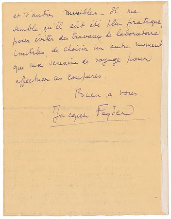 Lot #1322 Jacques Feyder Handwritten Letter Signed - Image 2