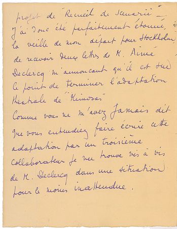 Lot #1322 Jacques Feyder Handwritten Letter Signed - Image 3