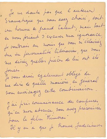 Lot #1322 Jacques Feyder Handwritten Letter Signed - Image 4