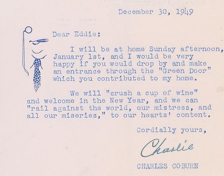Lot #1301 Charles Coburn Typed Letter Signed - Image 1
