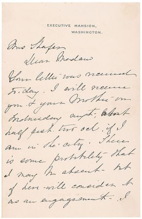 Lot #31 Caroline Harrison: Rare handwritten letter