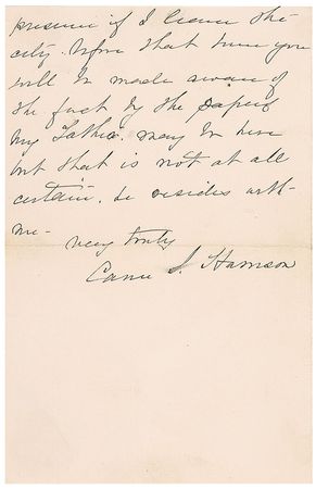 Lot #31 Caroline Harrison: Rare handwritten letter from the elegant first lady - Image 2