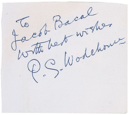 Lot #706 P. G. Wodehouse Typed Letter Signed and Signed Photograph - Image 2