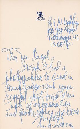 Lot #397 Matthew B. Ridgway Handwritten Letter Signed - Image 1