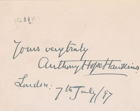 Lot #594 Henry Rider Haggard and Anthony Hope Signatures - Image 2