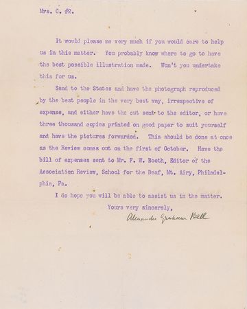 Lot #1628 Alexander Graham Bell: Bell seeks to ?obtain a really artistic picture? of Helen Keller for publication - Image 2