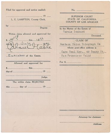 Lot #248 Clark Gable - Image 1
