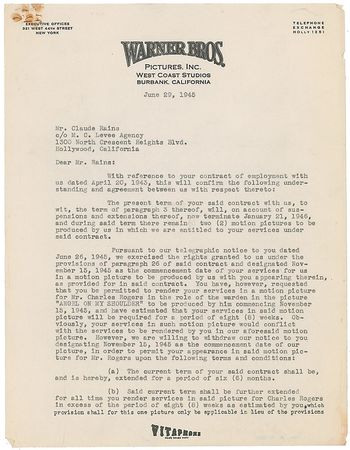 Lot #255 Claude Rains - Image 1