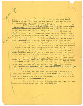 Lot #283 Breakfast at Tiffany's Hand-Corrected Manuscript by Truman Capote - Image 3