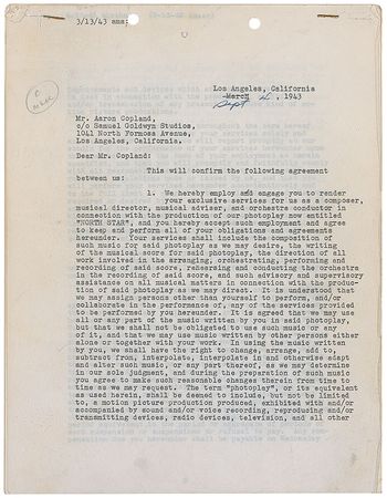 Lot #304 Aaron Copland - Image 1