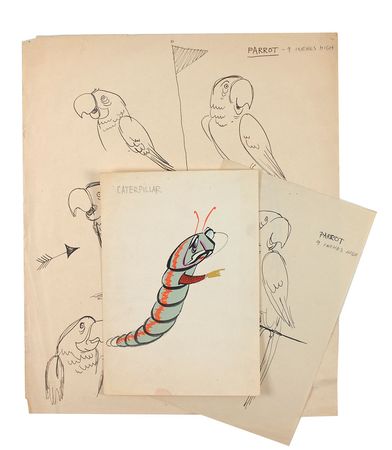 Lot #576 Alice in Wonderland: Caterpillar and Parrot - Image 1