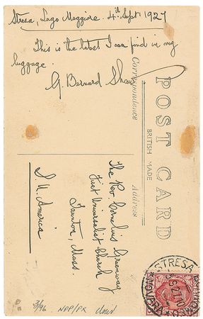 Lot #654 George Bernard Shaw Handwritten Letter Signed - Image 1