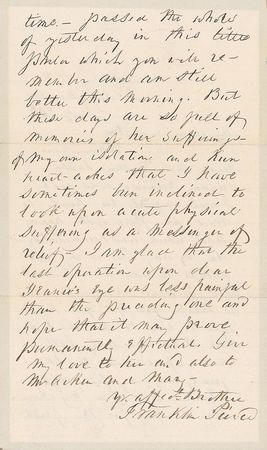 Lot #80 Franklin Pierce: Incredibly rare outpouring of grief from the reclusive former president following the death of his wife - Image 2