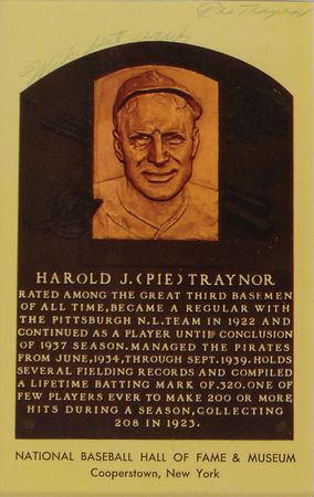Lot #1546 Pie Traynor Hall Of Fame Card - Image 1