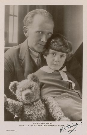 Lot #644 A. A. Milne: Rare portrait of Milne, Christopher Robin, and Winnie the Pooh - Image 1