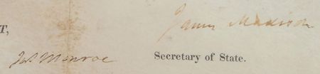 Lot #70 James Madison and James Monroe: Kentucky land grant issued only months before the War of 1812 - Image 2