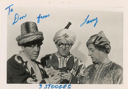 Lot #1125 Three Stooges: Larry Fine Letter and Photograph - Image 2
