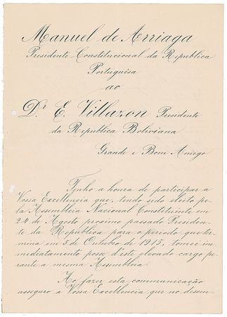 Lot #264 Manuel de Arriaga - Image 1