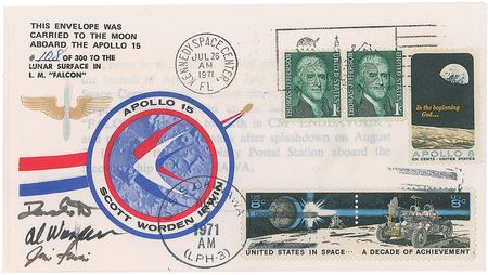 Lot #479 Apollo 15: Flown Apollo 15 postal cover, carried to the lunar surface - Image 1